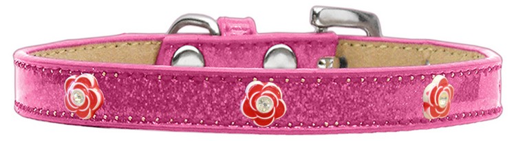 Red Rose Widget Dog Collar Pink Ice Cream Size 16